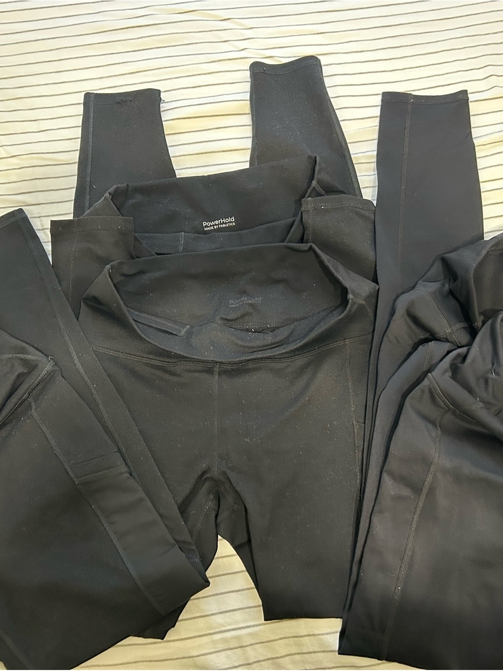 Fabletics Black High-Waist Active Leggings 5 pair.